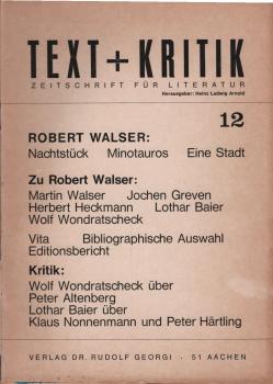 Text + Kritik. Zeitschrift für Literatur; Nr. 12: Robert Walser
