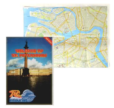 Welcome to St. Petersburg. Map-Guide. 70 years Intourist