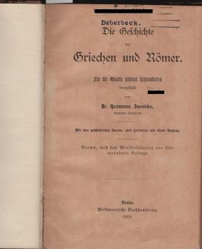Die Geschichte der Griechen und Römer : für die Quarta höherer Lehranstalten.