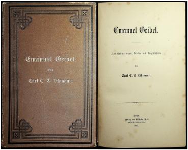 Emanuel Geibel. Aus Erinnerungen, Briefen und Tagebüchern