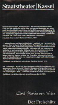 Staatstheater Kassel 1981 / 82. Der Freischütz. Von Carl Maria von Weber. Programmheft.
