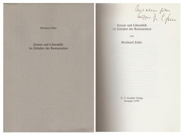 Zensur und Liberalität im Zeitalter der Restauration : [Festvortrag anlässl. d. 150jährigen Bestehens d. Firma F. Volckmar].