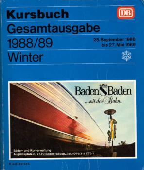 Kursbuch Gesamtausgabe ; Winter 1988/89. 25. September 1988 bis 27. Mai 1989.