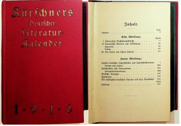 Kürschners Deutscher Literatur Kalender auf das Jahr 1916. Achtundreißigster Jahrgang. Mit acht Bildnissen.