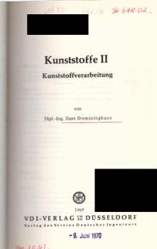 Kunststoffe; Teil: 2., Kunststoffverarbeitung.