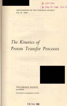 The kinetics of proton transfer processes.