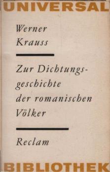 Zur Dichtungsgeschichte der romanischen Völker : [Aufsätze].