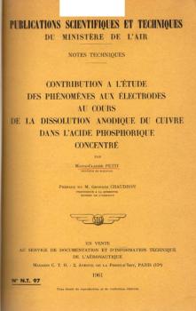 Contribution a l`Ètude des phénoménes aux électrodes au cours de la dossolution anodique du cuivre dans l`acide phosophorique concentré