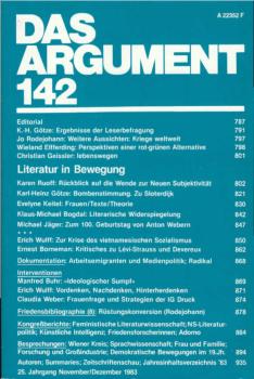Das Argument 142. Literatur und Bewegung.