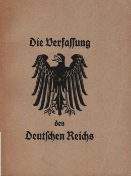 Die Verfassung des Deutschen Reichs : Vom 11. August 1919 ; Den Schülern u. Schülerinnen zur Schulentlassung ; Die Änderungen bis zum 1. Oktober 1926 sind berücksichtigt