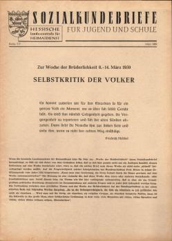 Sozialkundebriefe für Jugend und Schule. Reihe T/ 7., Selbstkritik der Völker.