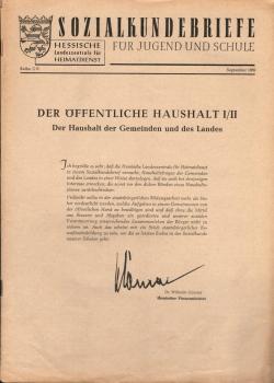 Sozialkundebriefe für Jugend und Schule. Ausgabe G/ 6., Der öffentliche Haushalt I/II