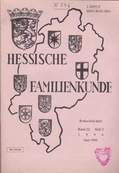 Hessische Familienkunde; Dez. 1994, Band 22/ Heft 2.