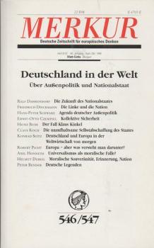 Merkus. Zeitschrift für europäisches Denken: Deutschland in der Welt. Über Außenpolitik und Nationalstaat; 48. Jg. Sept./Okt. 1992, Heft 9/10.