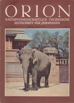 Orion. Illustrierte naturwissenschaftlich-technische Zeitschrift für Jedermann; 7. Jg. Sept. 1952, Heft 17