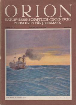 Orion. Illustrierte naturwissenschaftlich-technische Zeitschrift für Jedermann; 5. Jg. Nov. 1950, Heft 21
