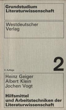 Hilfsmittel und Arbeitstechniken der Literaturwissenschaft.