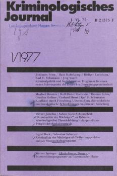 Kriminologisches Journal. 9. Jg./ Heft 1/ 1977.