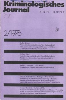 Kriminologisches Journal. 8. Jg./ Heft 2/ 1976.