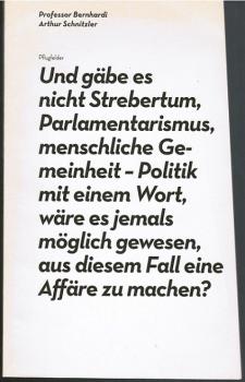 Professor Bernhardi - Arthur Schnitzler. Programmheft Burgtheater 2011.