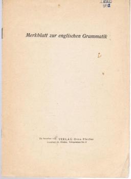 Merkblatt zur englischen Grammatik.