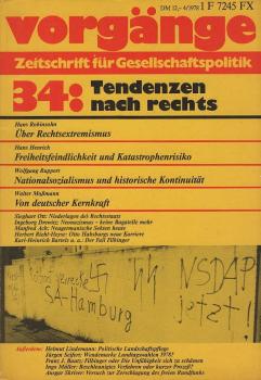 Vorgänge. Zeitschrift für Gesellschaftspolitik. Nr. 34: Zeitfragen: Tendenzen nach rechts.