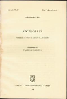 Abfassungszeit und Ziel des Galaterbriefes (= Sonderdruck aus: Apophoreta. Festschrift für Ernst Haenchen)