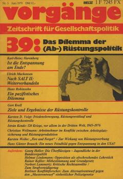 Vorgänge. Zeitschrift für Gesellschaftspolitik. Nr. 39: Menschenwürdiges Sterben.