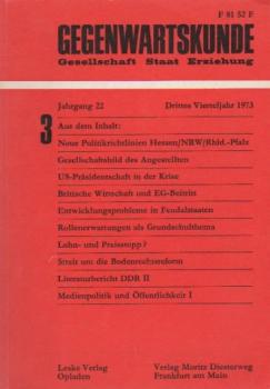 Gegenwartskunde. Heft 3, 1973.