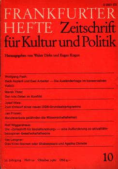 Frankfurter Hefte. Zeitschrift für Kultur und Politik. Heft 10, Oktober 1980