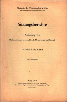 Sitzungsberichte : Abteilung 2a ; 148. Band, 3. und 4. Heft