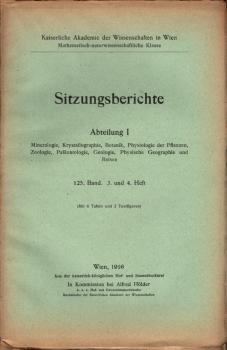 Sitzungsberichte : Abteilung 1 ; 125. Band. 3. und 4. Heft