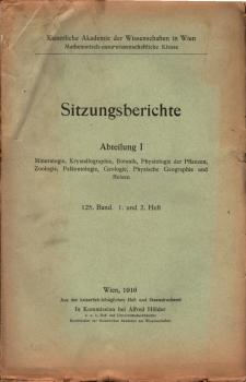 Sitzungsberichte : Abteilung 1 ; 125. Band. 1. und 2. Heft
