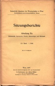 Sitzungsberichte : Abteilung 2a ; 125. Band. 7. Heft