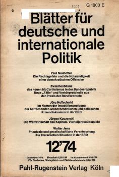 Blätter für deutsche und internationale Politik ; Heft 12 / 1974