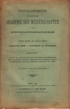 Sitzungsberichte : Abteilung 1 ; CXVII. Band. IX. und X. Heft