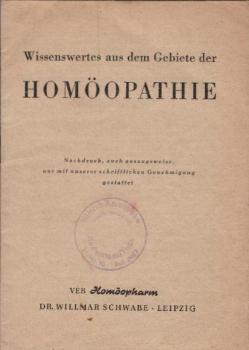 Wissenswertes aus dem Gebiete der Homöopathie