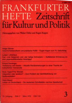 Frankfurter Hefte. Zeitschrift für Kultur und Politik. Heft 3, März 1978