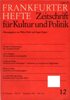 Frankfurter Hefte. Zeitschrift für Kultur und Politik. Heft 12, Dezember 1978