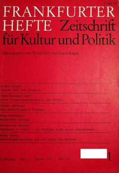 Frankfurter Hefte. Zeitschrift für Kultur und Politik. Heft 1, Januar 1977