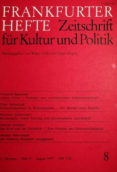 Frankfurter Hefte. Zeitschrift für Kultur und Politik. Heft 8, August 1977