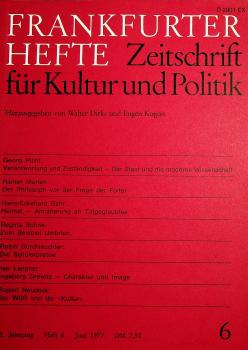Frankfurter Hefte. Zeitschrift für Kultur und Politik. Heft 6, Juni 1977