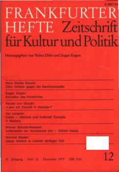 Frankfurter Hefte. Zeitschrift für Kultur und Politik. Heft 12, Dezember 1977