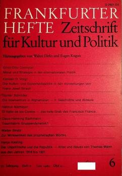 Frankfurter Hefte. Zeitschrift für Kultur und Politik. 35. Jahrgang Heft 6 Juni