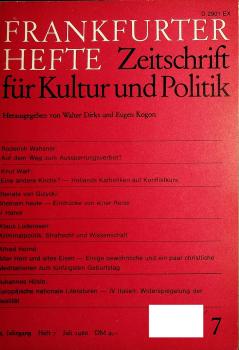 Frankfurter Hefte. Zeitschrift für Kultur und Politik. 35. Jahrgang Heft 7 Juli