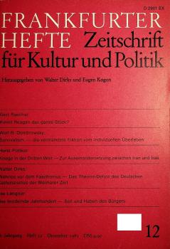 Frankfurter Hefte. Zeitschrift für Kultur und Politik. Heft 12, Dezember 1981