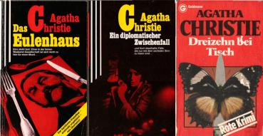 3 x Agatha Christie ; 1., Ein diplomatischer Zwischenfall / 2., Eulenhaus / 3., Dreizehn bei Tisch - Bücherpaket