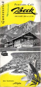 Pension - Cafe Beck am Kapf 900 m ü. d. M. (Faltblatt)