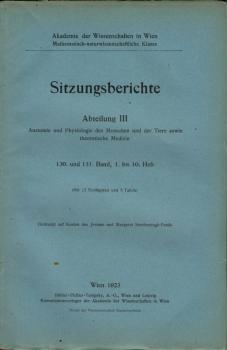Sitzungsberichte : Abteilung III ; 130. und 131. Band, 1. bis 10. Heft