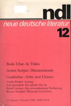Neue Deutsche Literatur (ndl). Monatsschrift für Literatur und Kritik. 28. Jg., Heft 12.